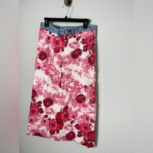 EUC VTG Anthropologie RUTH Sequins Denim Skirt Sz M - Picture 3 of 12